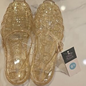 wild fable Gold Glitter Jelly Slingback Sandals